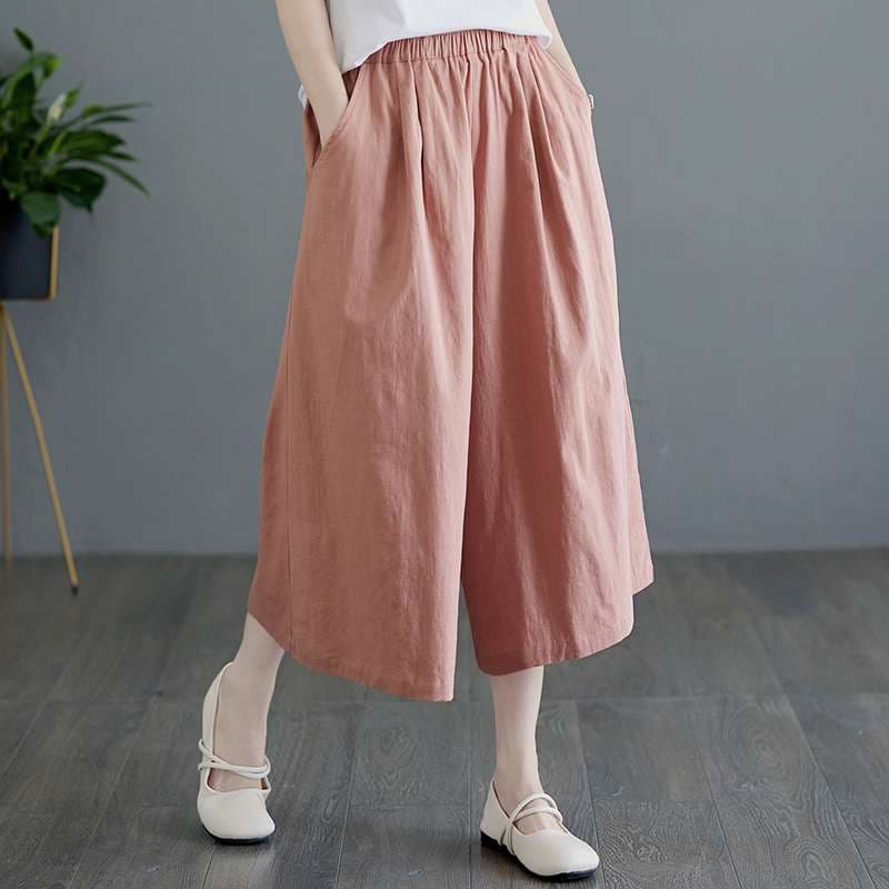 ヨガウェア ゆったりワイドヨガキュロットパンツ