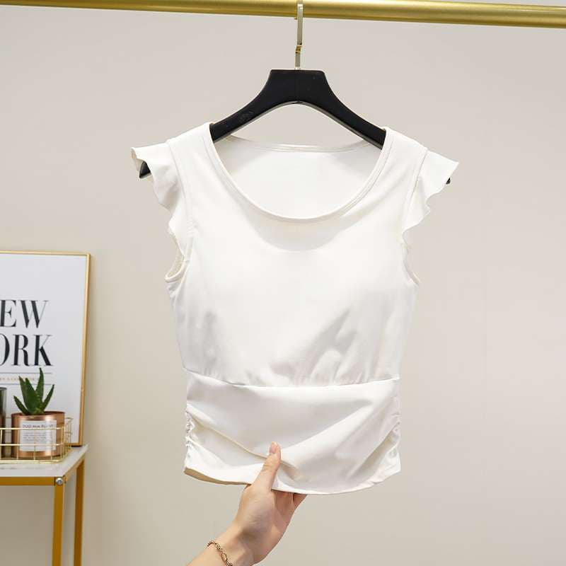 ヨガウェア 取り外し可能パッド付きヨガタンクトップ