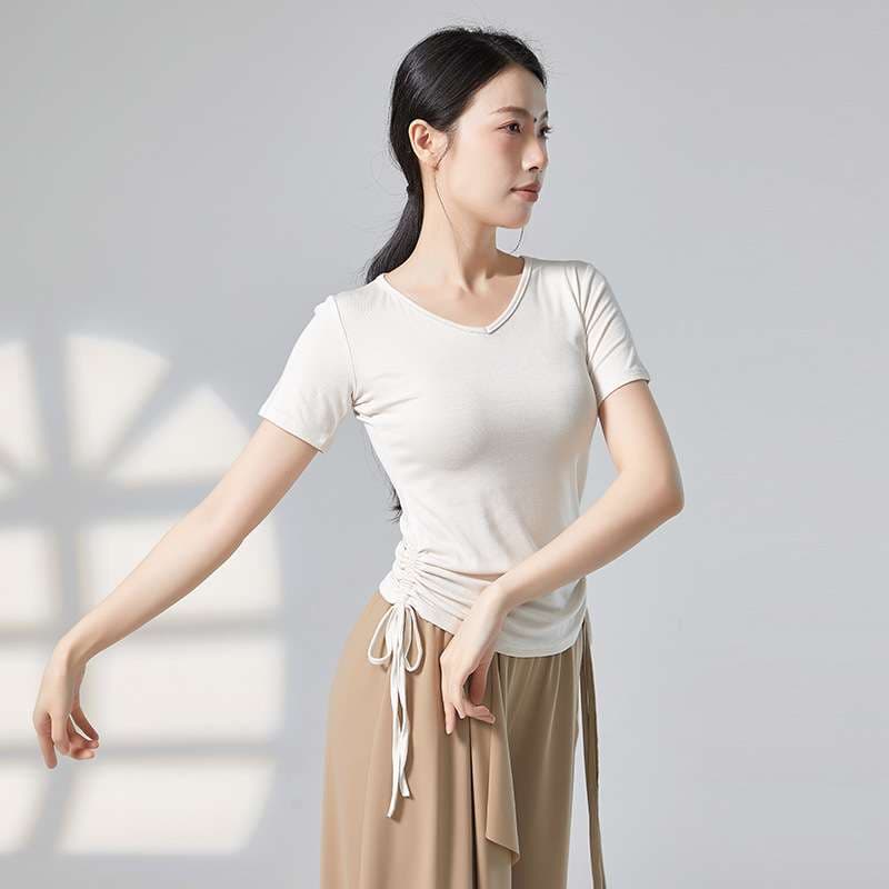 ヨガウェア サイドシャーリングヨガTシャツ