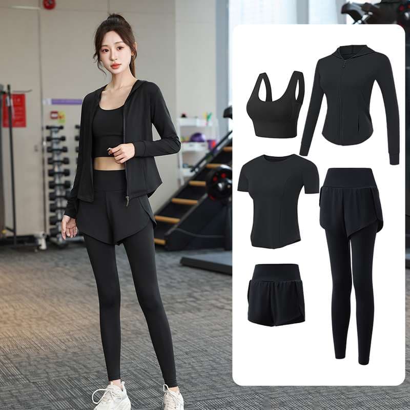 ヨガウェア スポーツウェア5点セット 上下セットアップ