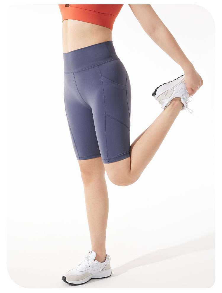 ヨガウェア ハイウエスト ストレッチ フィットネスショートパンツ
