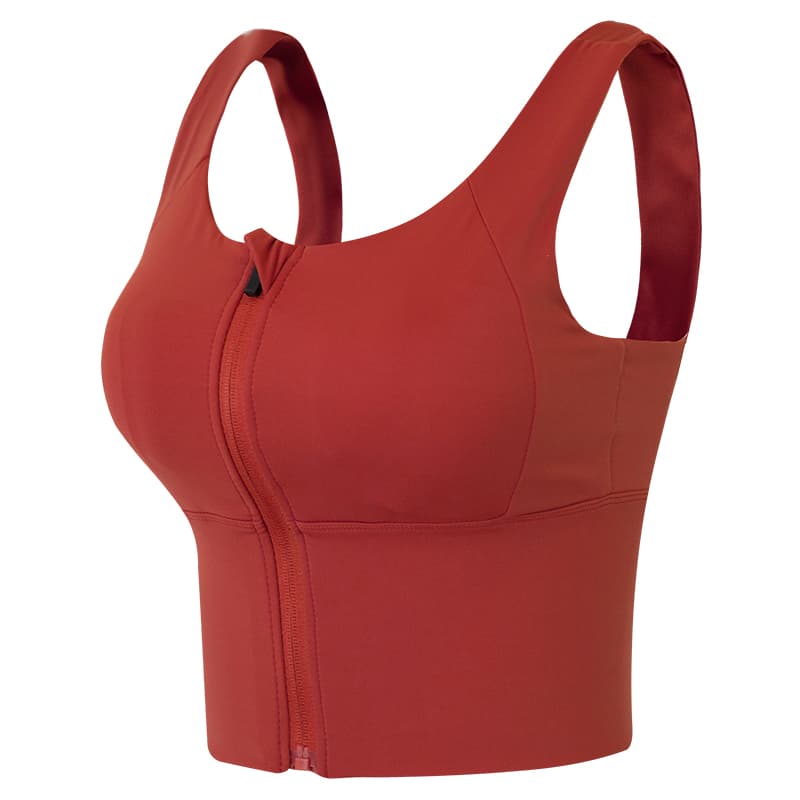 ヨガウェア 前開き調整可能フィットネスタンクトップ