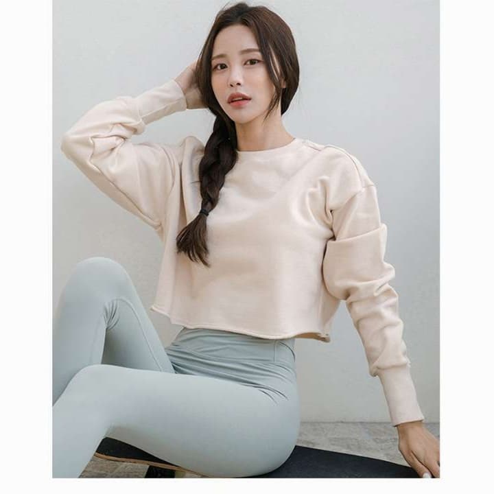 ヨガウェア リラックスクロップドスウェットトップス