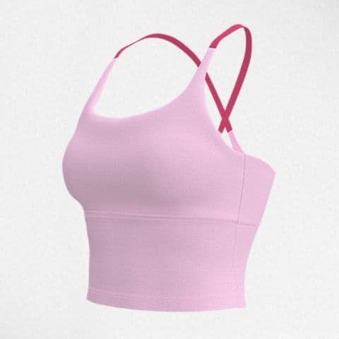 ヨガウェア 背中交差ストラップ立体カップ付きタンクトップ