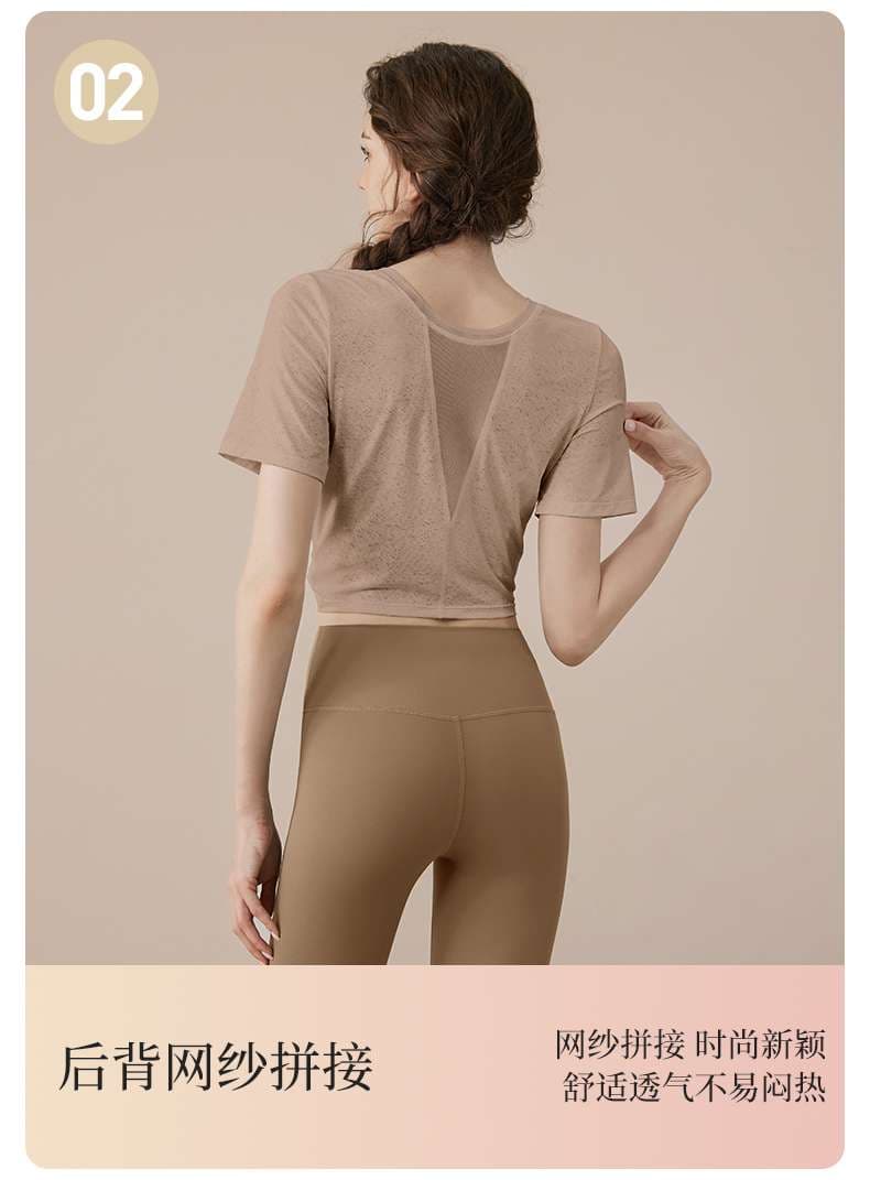 ヨガウェア クロスデザイン クロップドヨガトップス