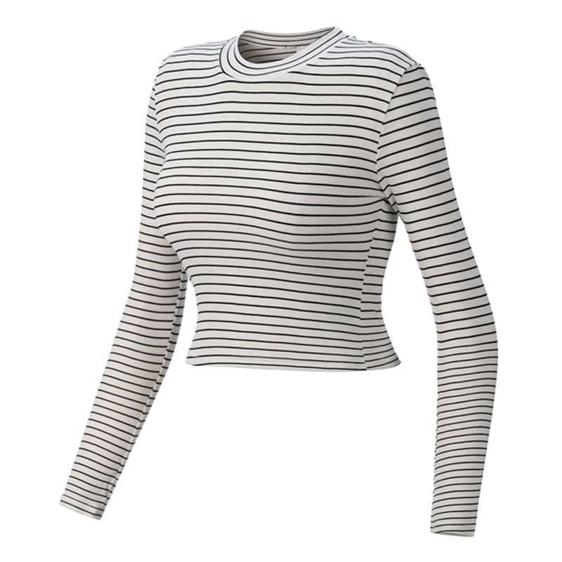 ヨガウェア スタイリッシュ ストライプ クロップトップ