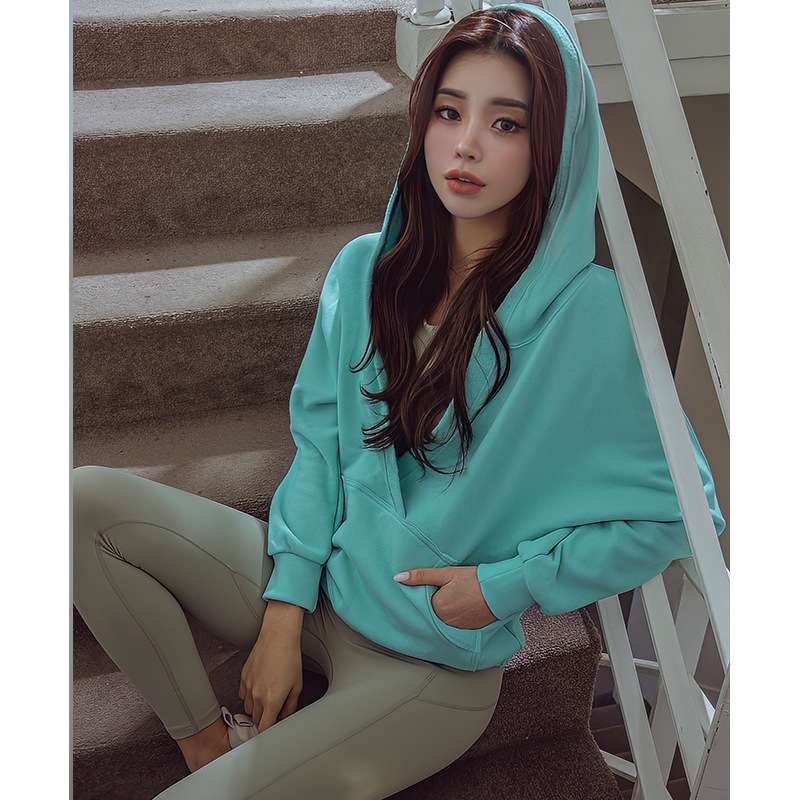 ヨガウェア リラックスフィットフーディーヨガトップス