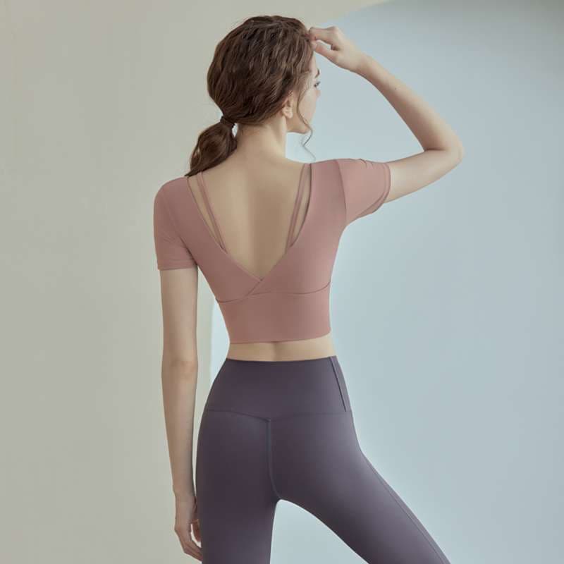 背中開きヨガウェア上下セット