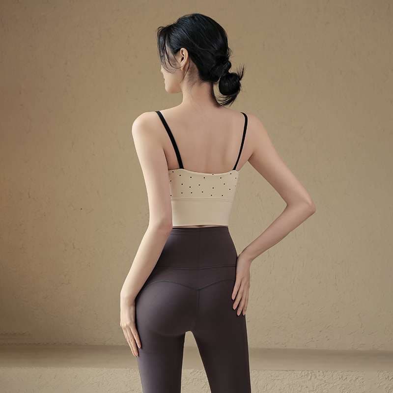 ヨガウェア ドット柄スポーツブラ ヨガトップス