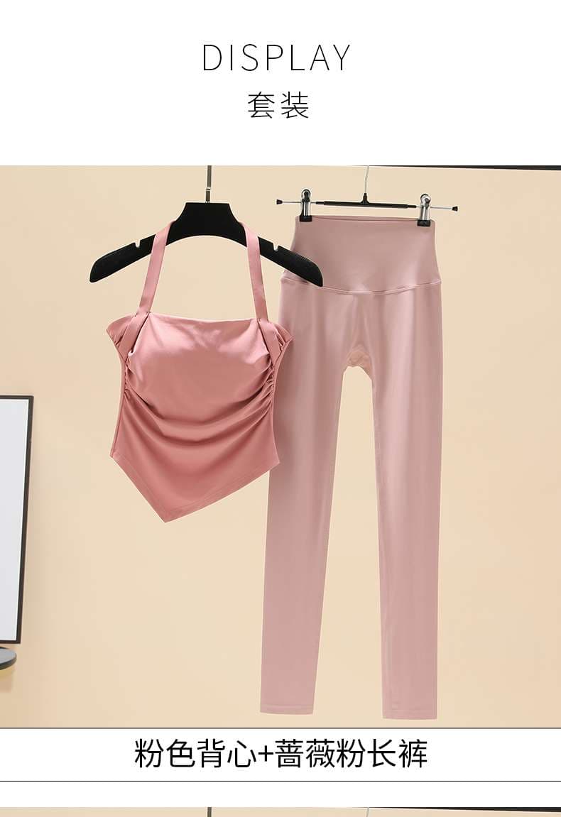 ヨガウェア エレガントヨガ ホルターネック&ハイウエストレギンスセット