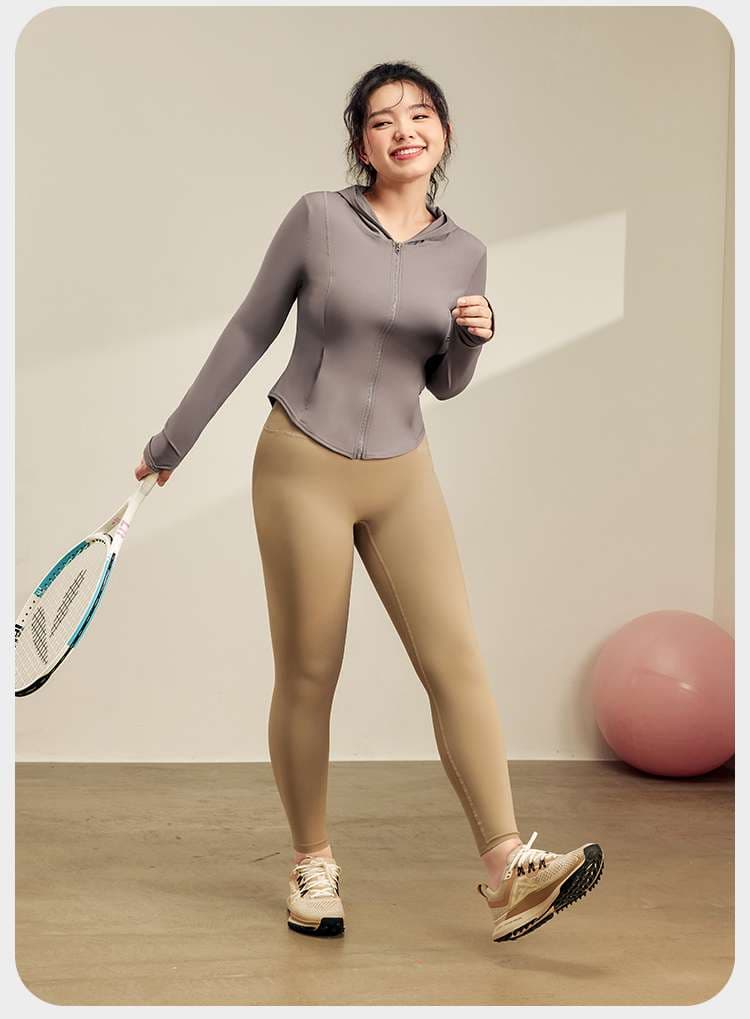 ヨガウェア ジップアップフィットネスパーカー