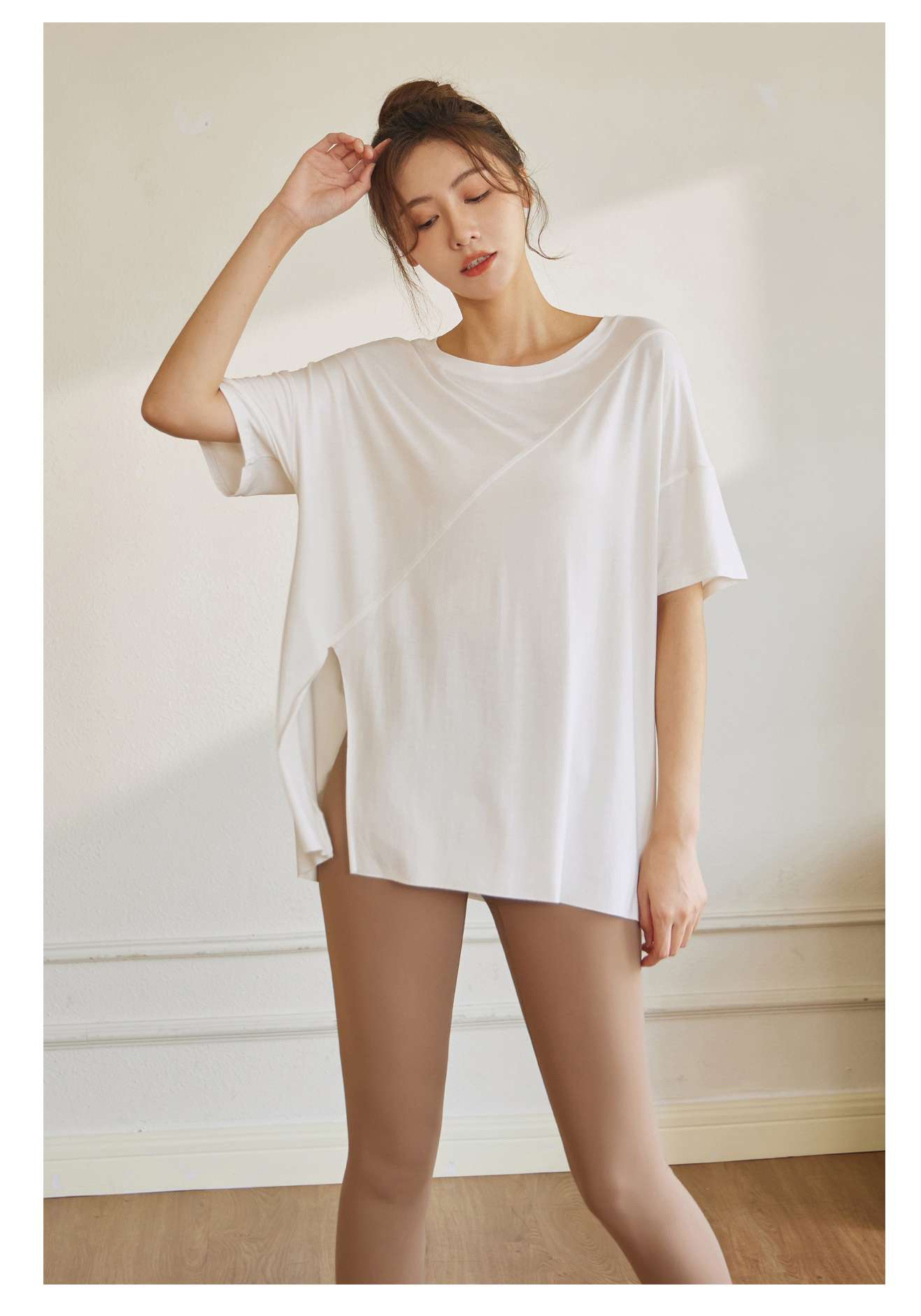 ヨガウェア ゆったりドレープヨガシャツ