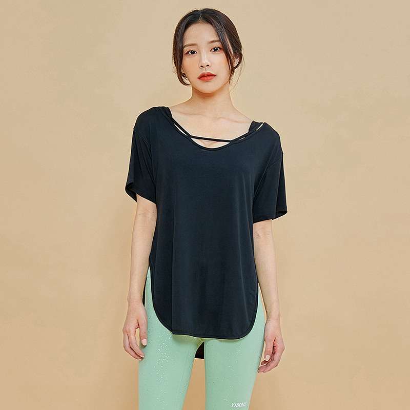 ヨガウェア サイドタイ ルーズフィット ヨガトップス