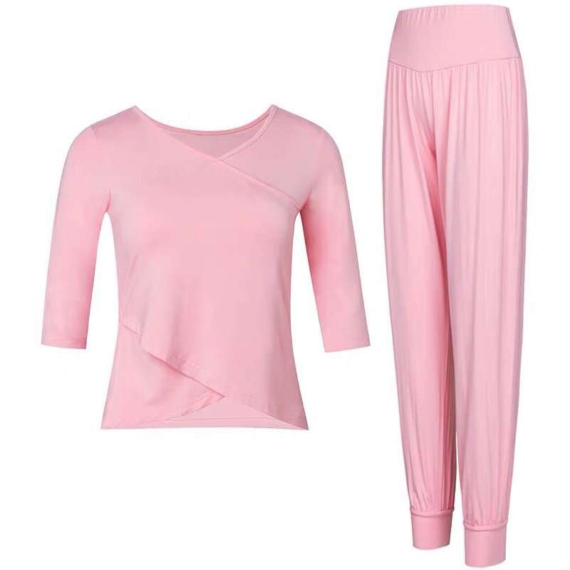 ヨガウェア 優雅なVネックヨガトップス