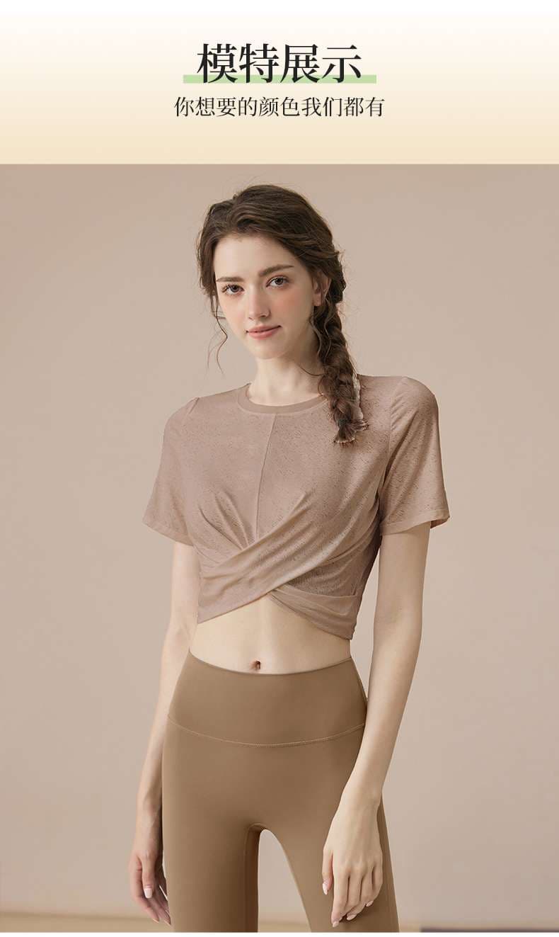 ヨガウェア クロスデザイン クロップドヨガトップス