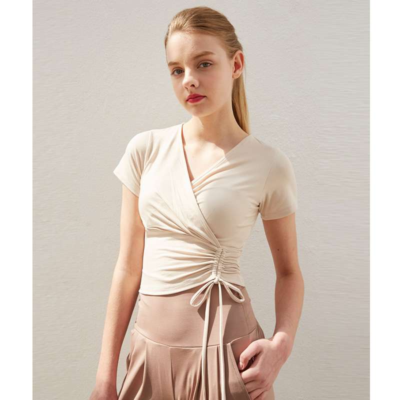 ヨガウェア エレガントラップクロップトップ