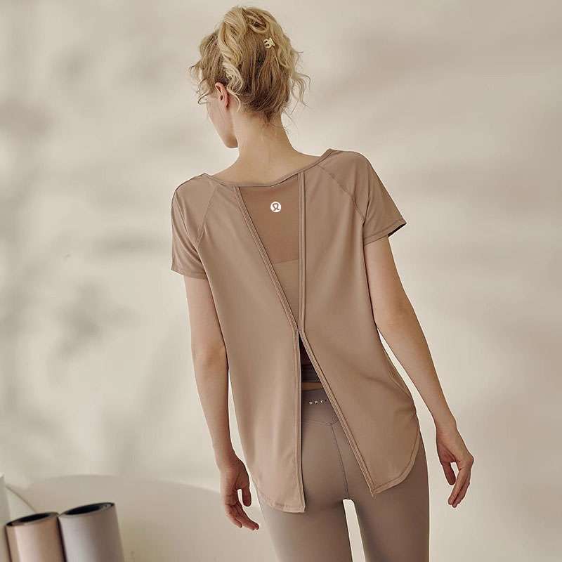 ヨガウェア バックスリットヨガTシャツ