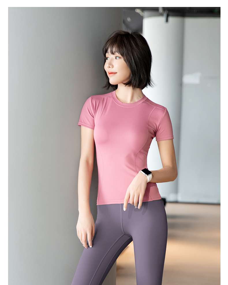 ヨガウェア スリムフィット ヨガ半袖Tシャツ