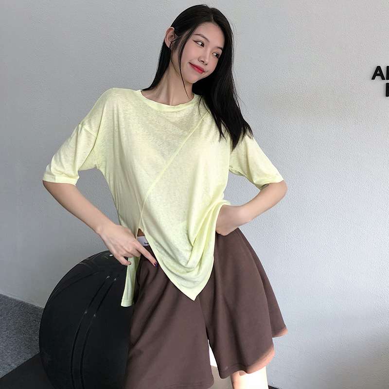 ヨガウェア ゆったりルーズフィットヨガトップス