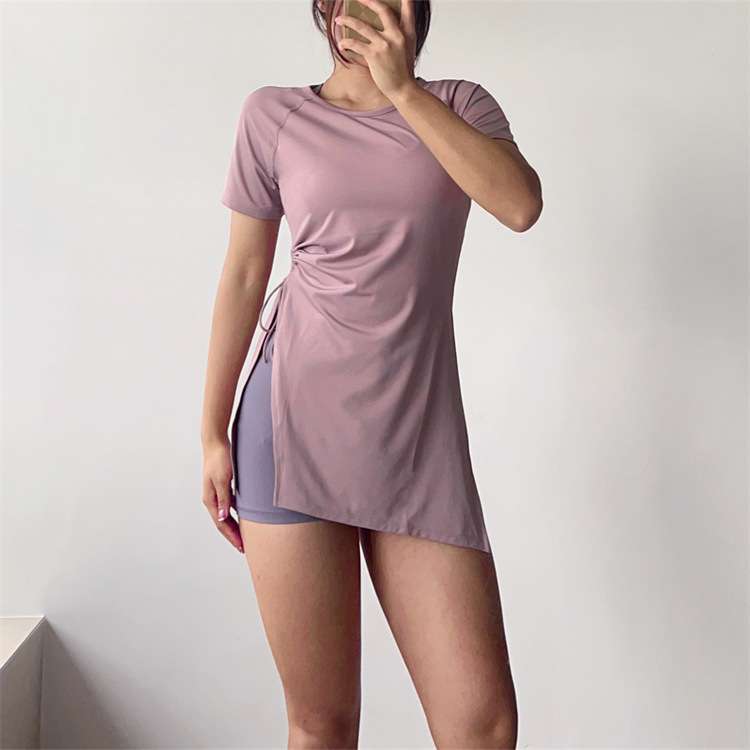 ヨガウェア サイドドローストリング付きセパレートトップス