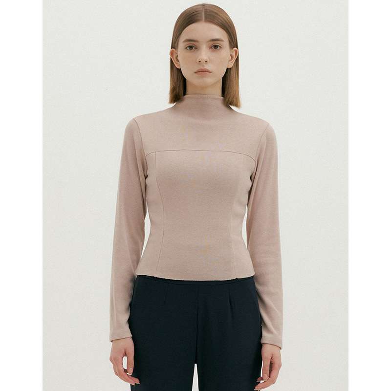 ヨガウェア エレガントモックネックヨガトップス