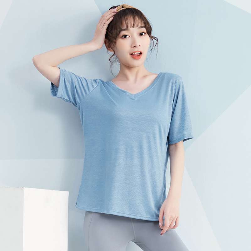 ヨガウェア 背中開きツイストデザインヨガトップス