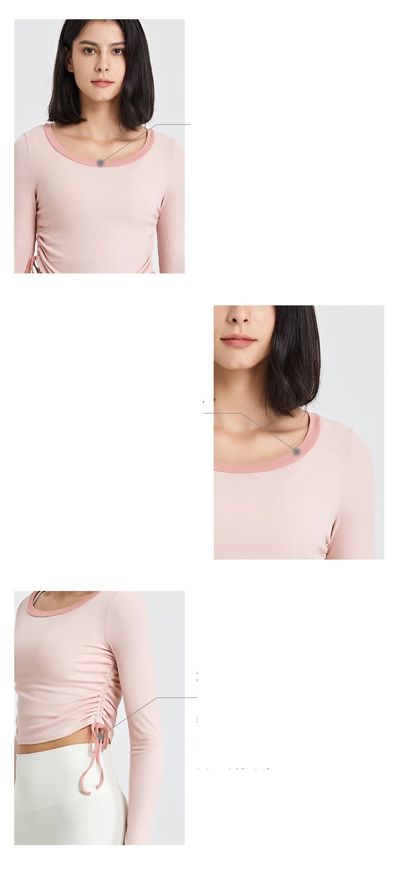 ヨガウェア 2025新作 サイドシャーリング長袖ヨガトップス