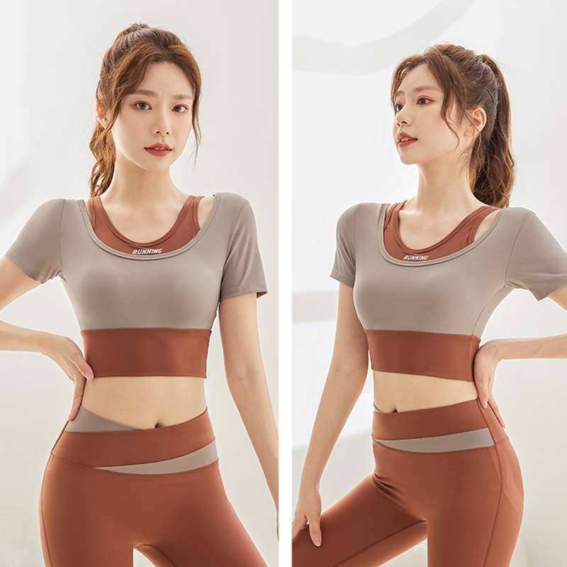 ヨガウェア スタイリッシュ2トーンヨガセット