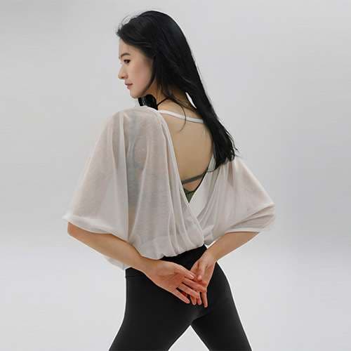 ヨガウェア ゆったりドレープヨガトップス