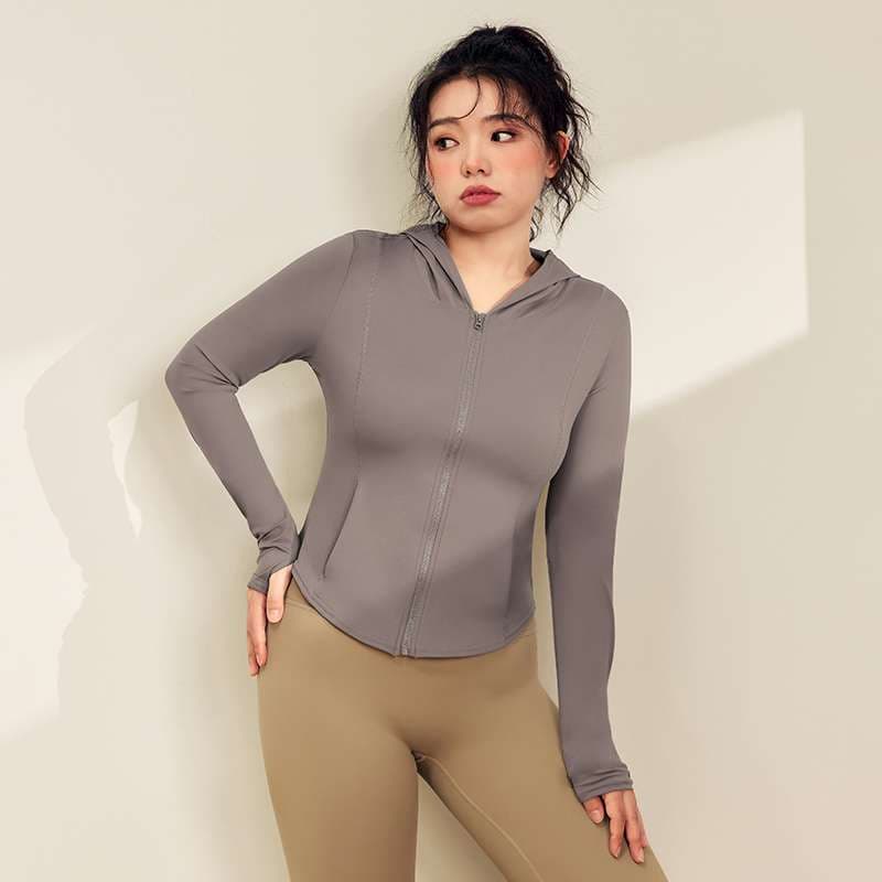 ヨガウェア ジップアップフィットネスパーカー