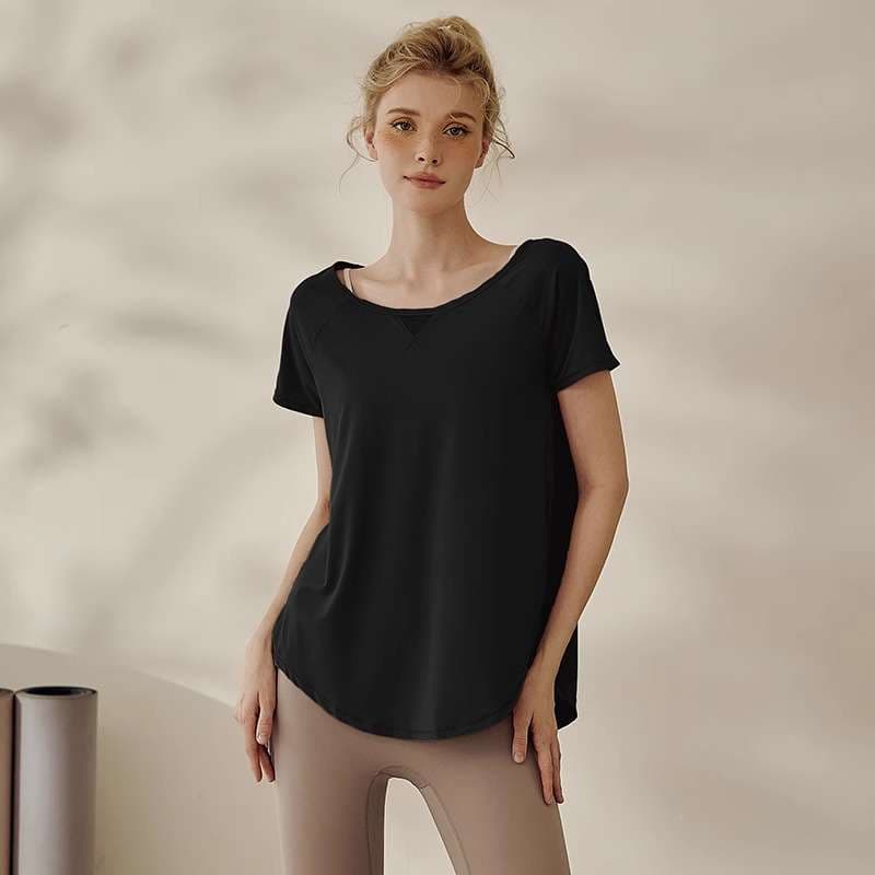ヨガウェア バックスリットヨガTシャツ
