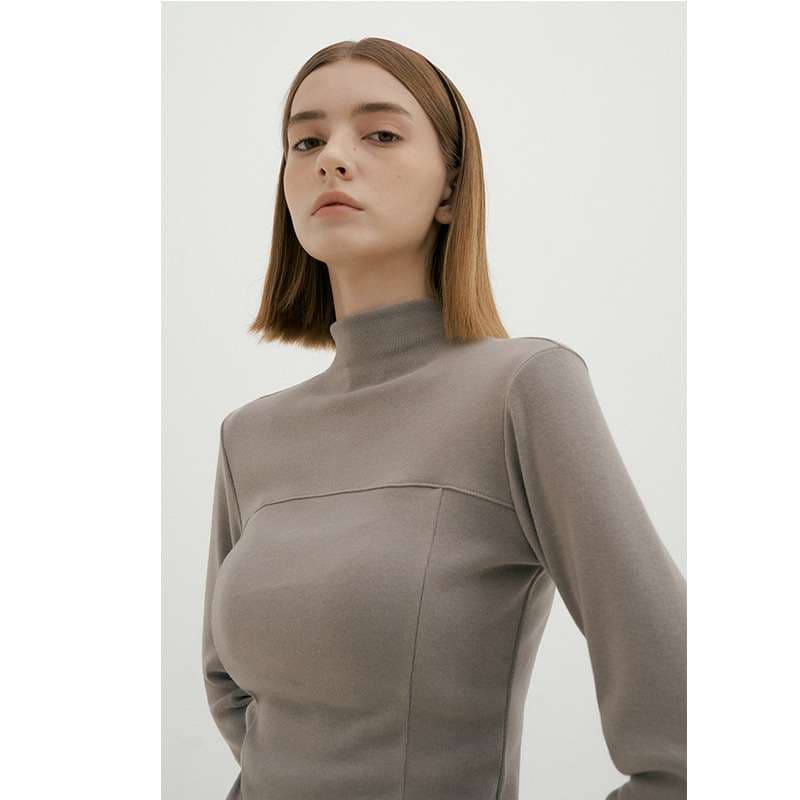 ヨガウェア エレガントモックネックヨガトップス