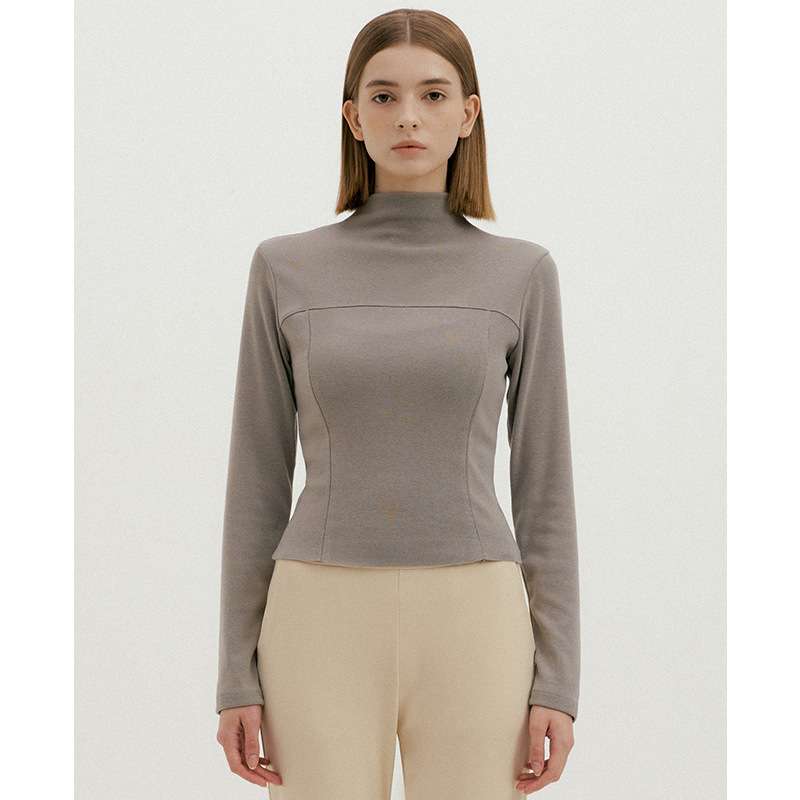 ヨガウェア エレガントモックネックヨガトップス