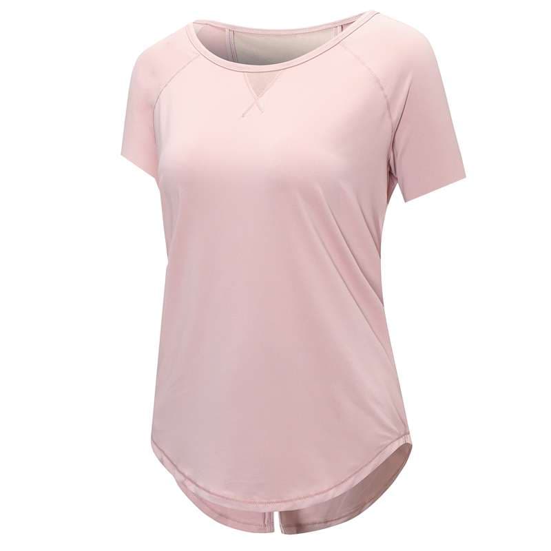 ヨガウェア 背中開きスリットヨガTシャツ