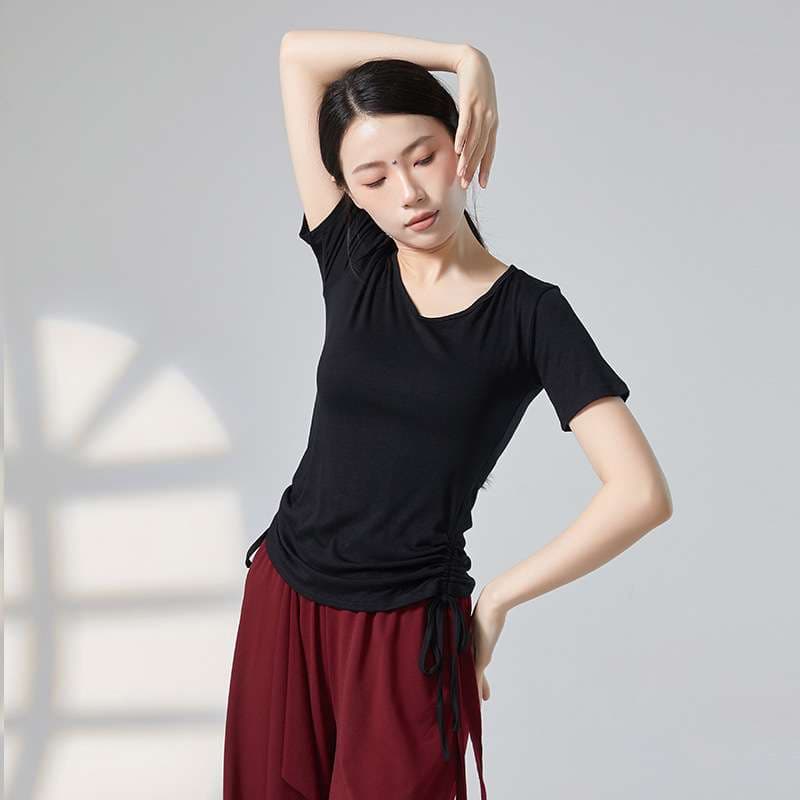 ヨガウェア サイドシャーリングヨガTシャツ