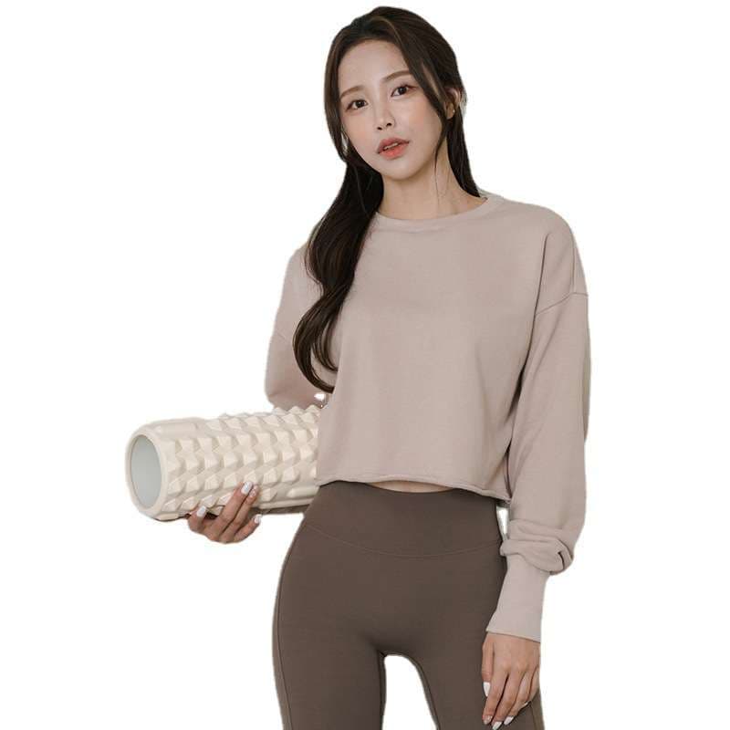 ヨガウェア リラックスクロップドスウェットトップス