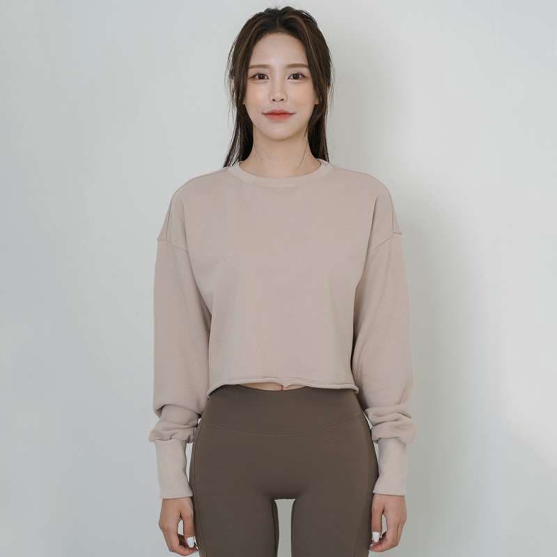 ヨガウェア リラックスクロップドスウェットトップス