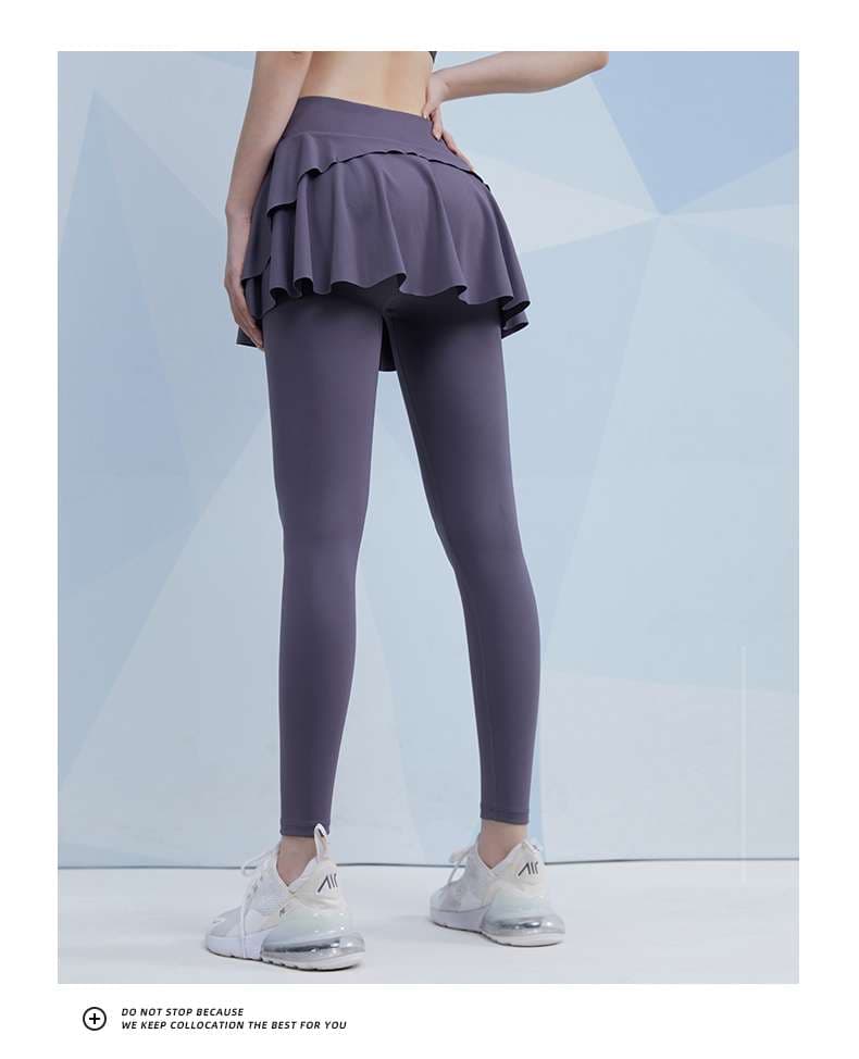 ヨガウェア スカート付きヨガレギンス