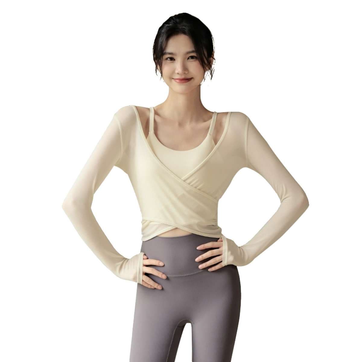 ヨガウェア エレガントクロスラップヨガセット