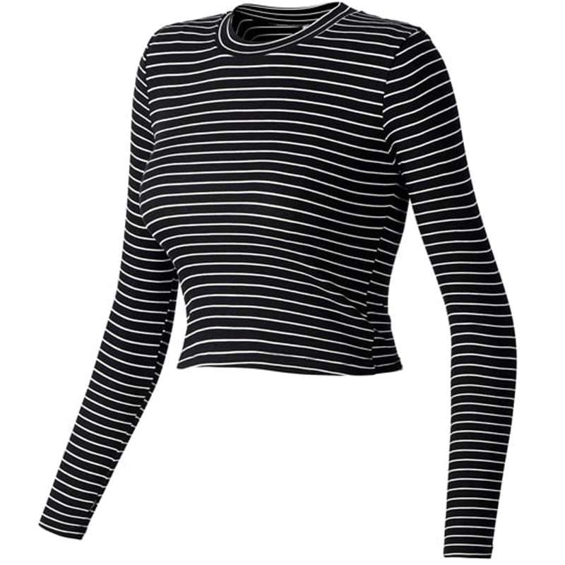 ヨガウェア スタイリッシュ ストライプ クロップトップ