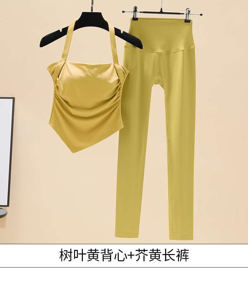 ヨガウェア エレガントヨガ ホルターネック&ハイウエストレギンスセット