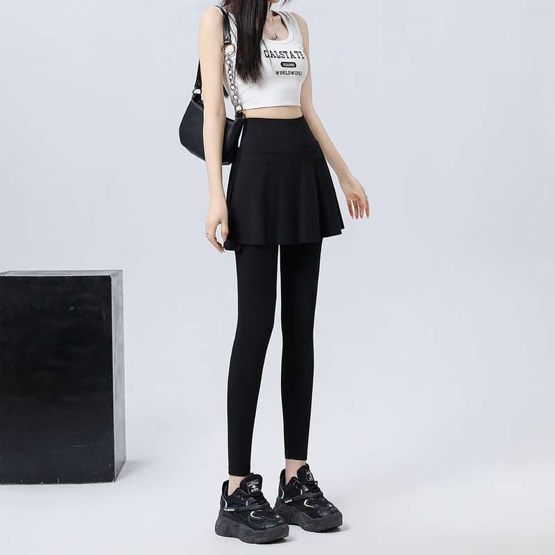 ヨガウェア スカート付きヨガレギンス