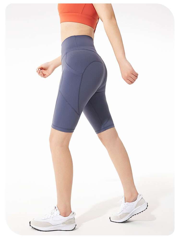 ヨガウェア ハイウエスト ストレッチ フィットネスショートパンツ