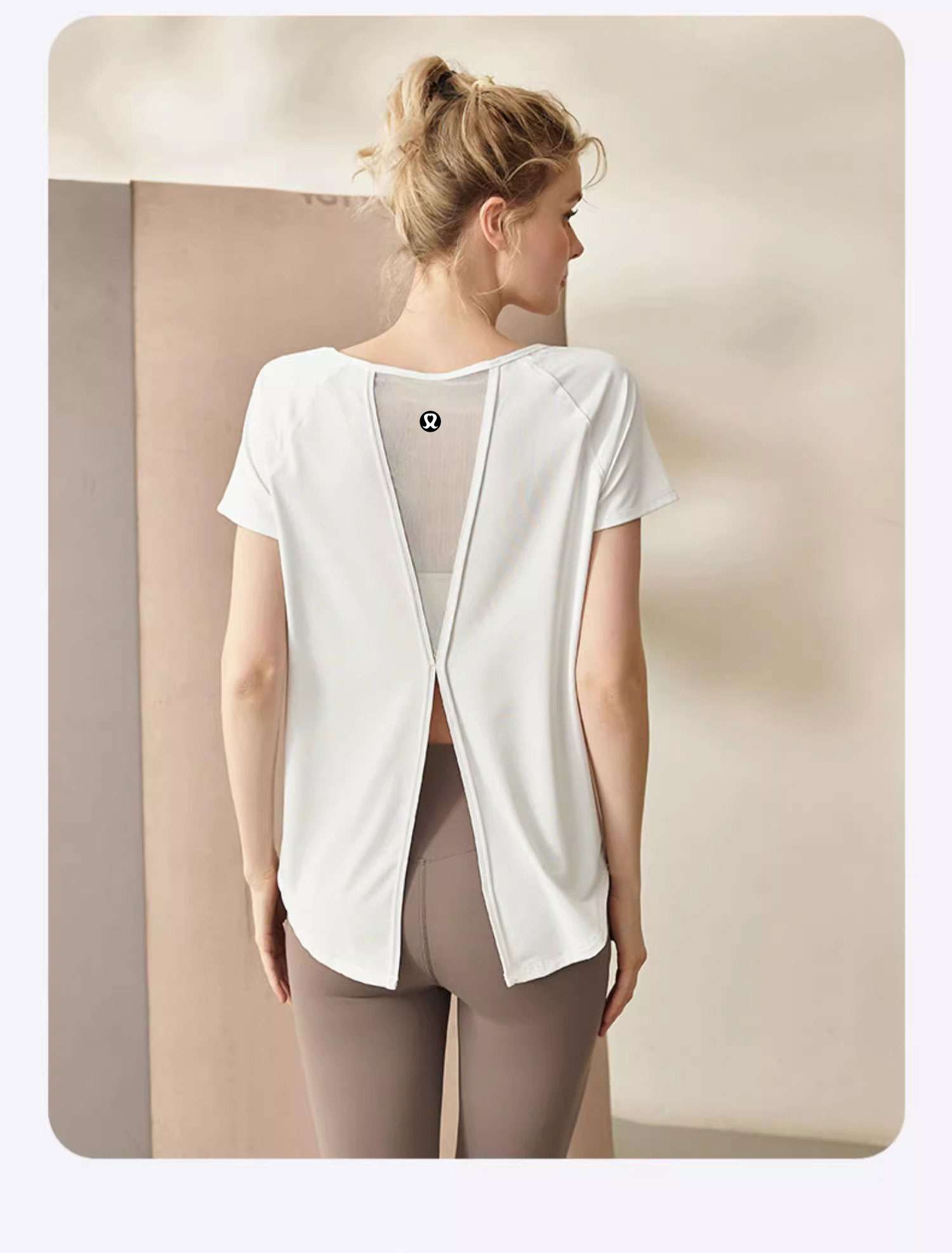 ヨガウェア バックスリットヨガTシャツ