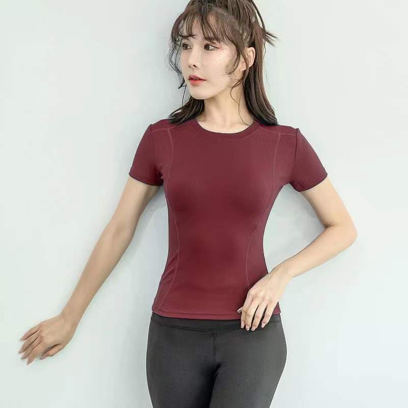 ヨガウェア ヨガウェア やわらか肌触り シームレス半袖トップス