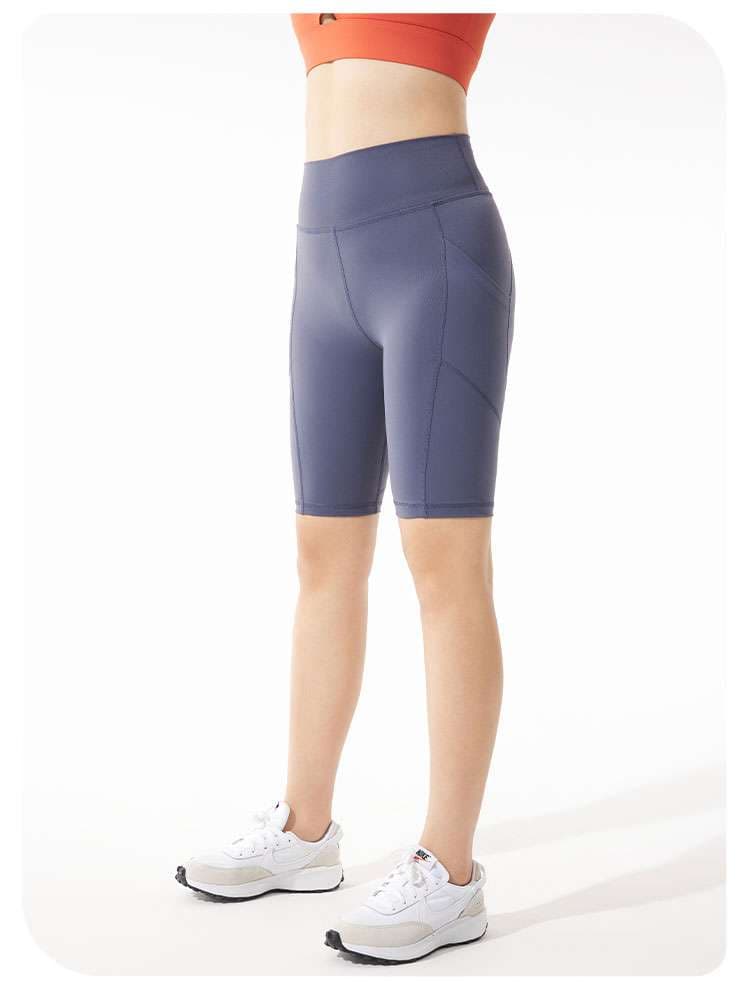 ヨガウェア ハイウエスト ストレッチ フィットネスショートパンツ