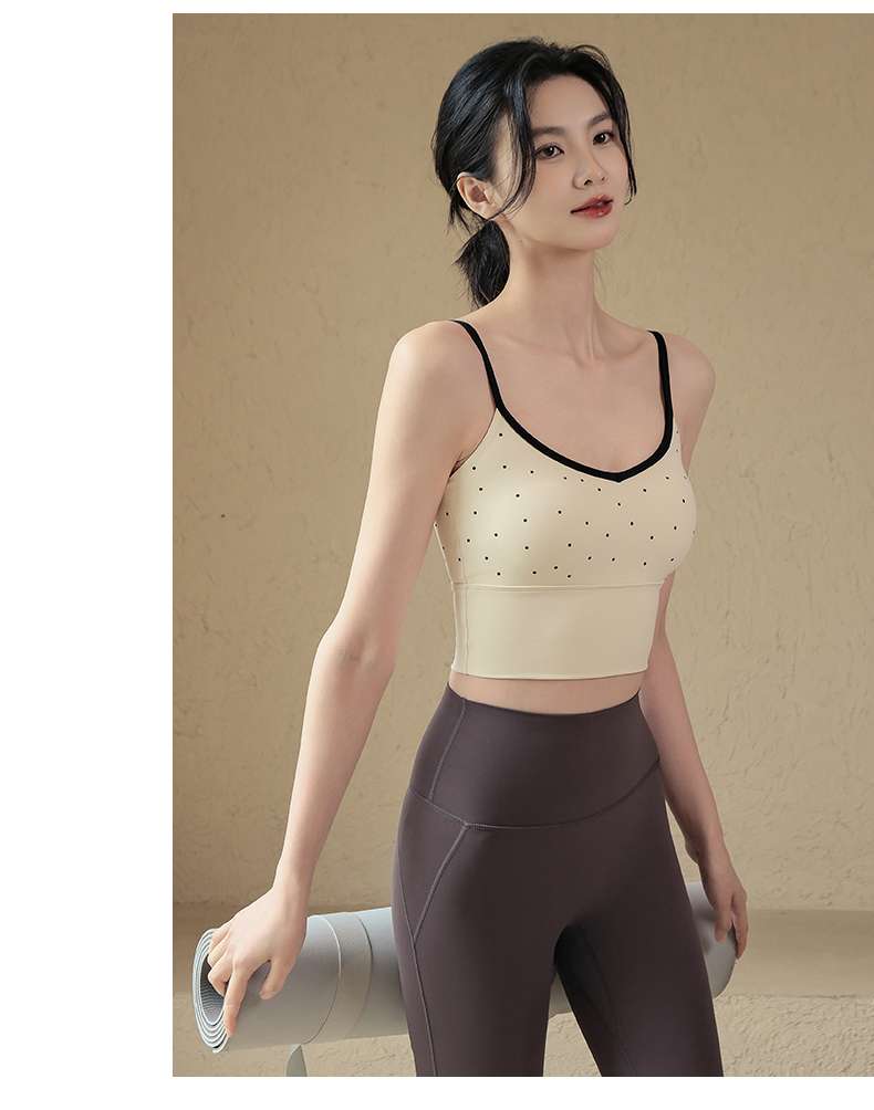 ヨガウェア ドット柄スポーツブラ ヨガトップス