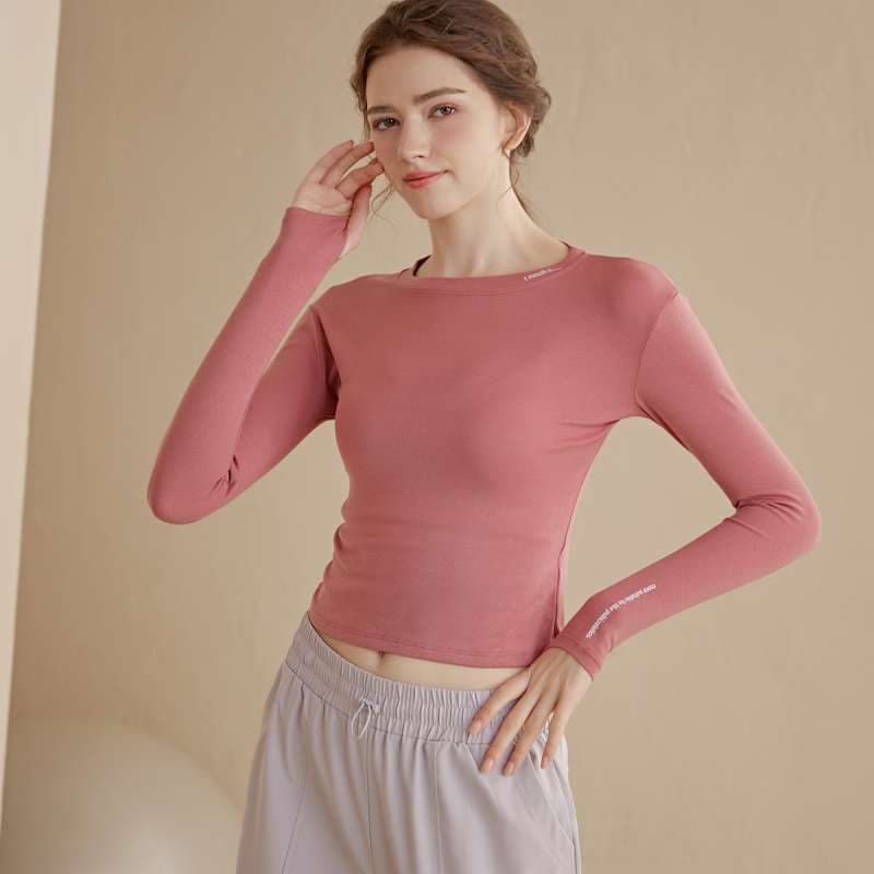 ヨガウェア しなやかフィットロングスリーブヨガトップス