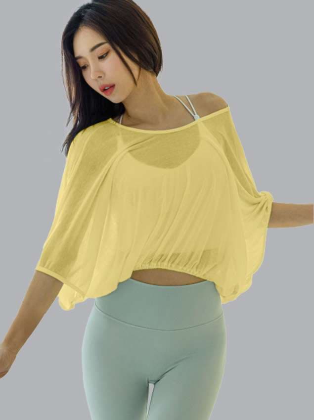 ヨガウェア ゆったりドレープヨガトップス