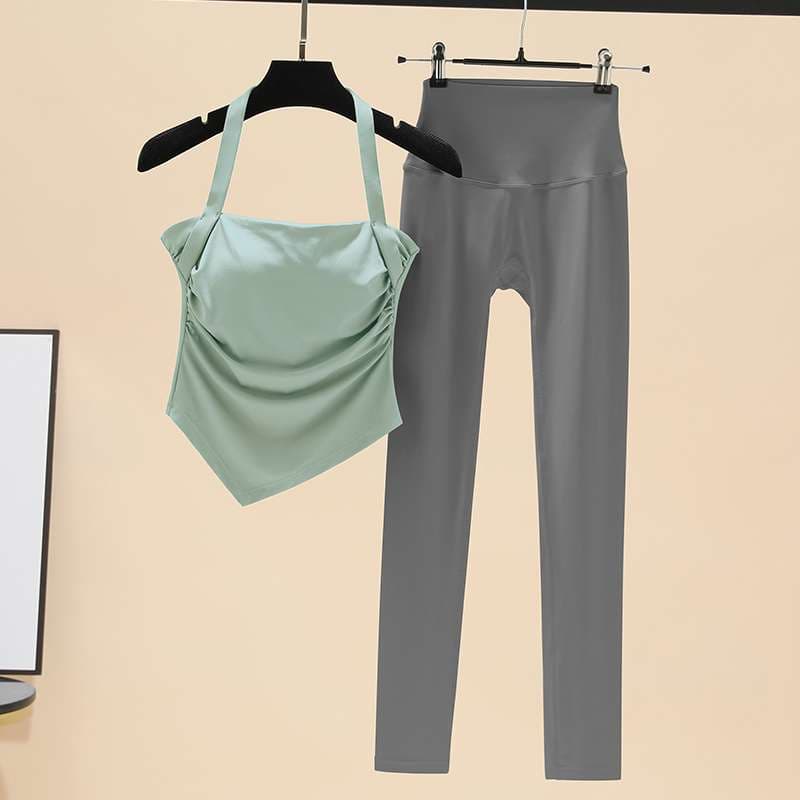 ヨガウェア エレガントヨガ ホルターネック&ハイウエストレギンスセット